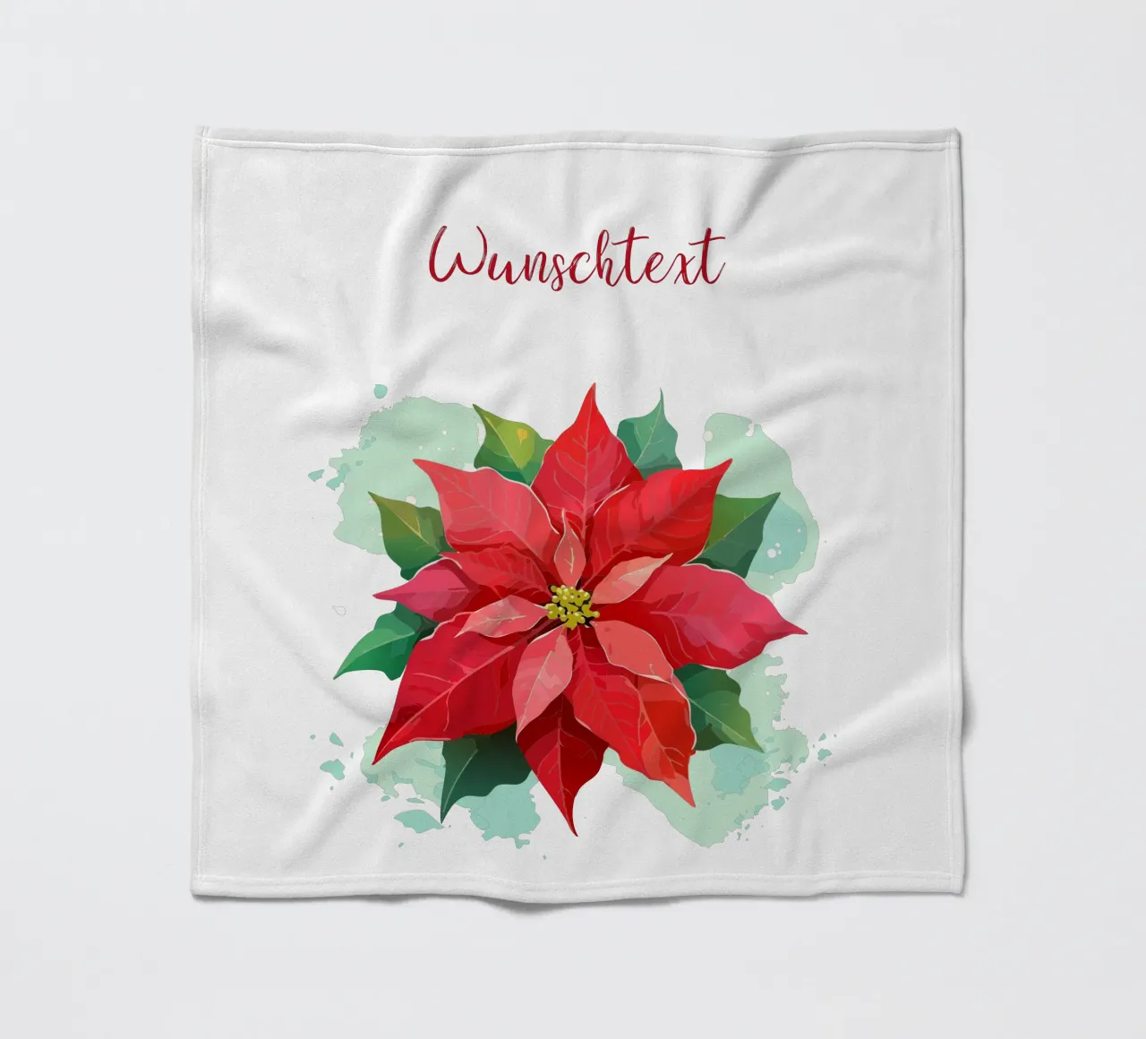 Birth flower - December poinsettia fleece blanket by Geburtsblume