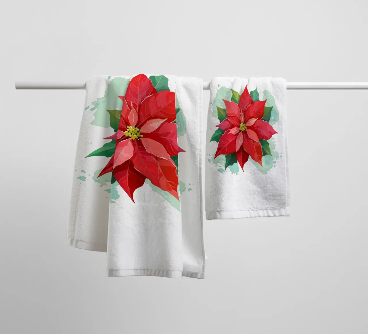 Geburtsblume - Dezember Weihnachtsstern Handtuch von Geburtsblume