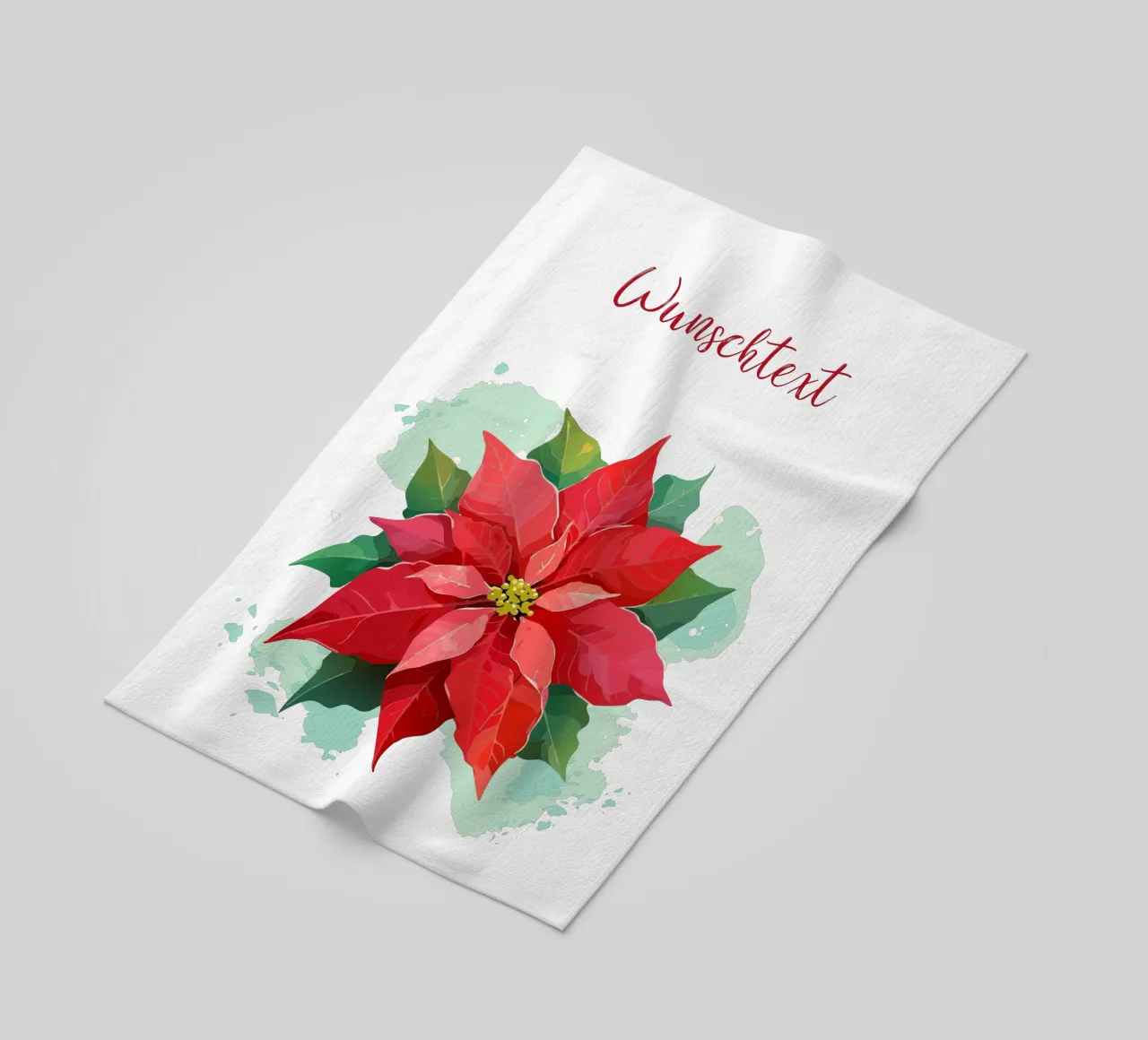 Geburtsblume - Dezember Weihnachtsstern Strandtuch von Geburtsblume