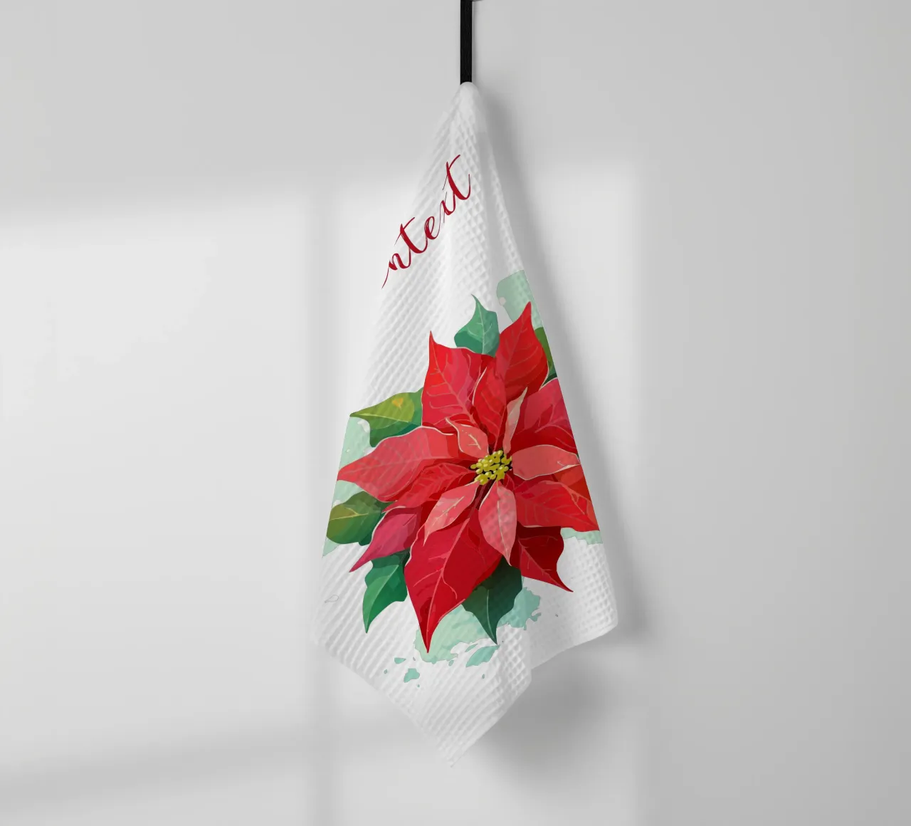 Fleur de naissance - décembre Étoile de Noël torchon de Geburtsblume