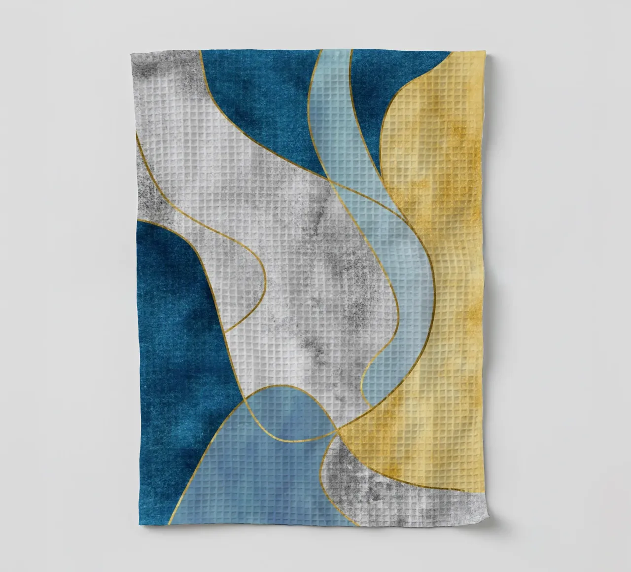 abstract organic waves green blue tea towel by vintageshop
