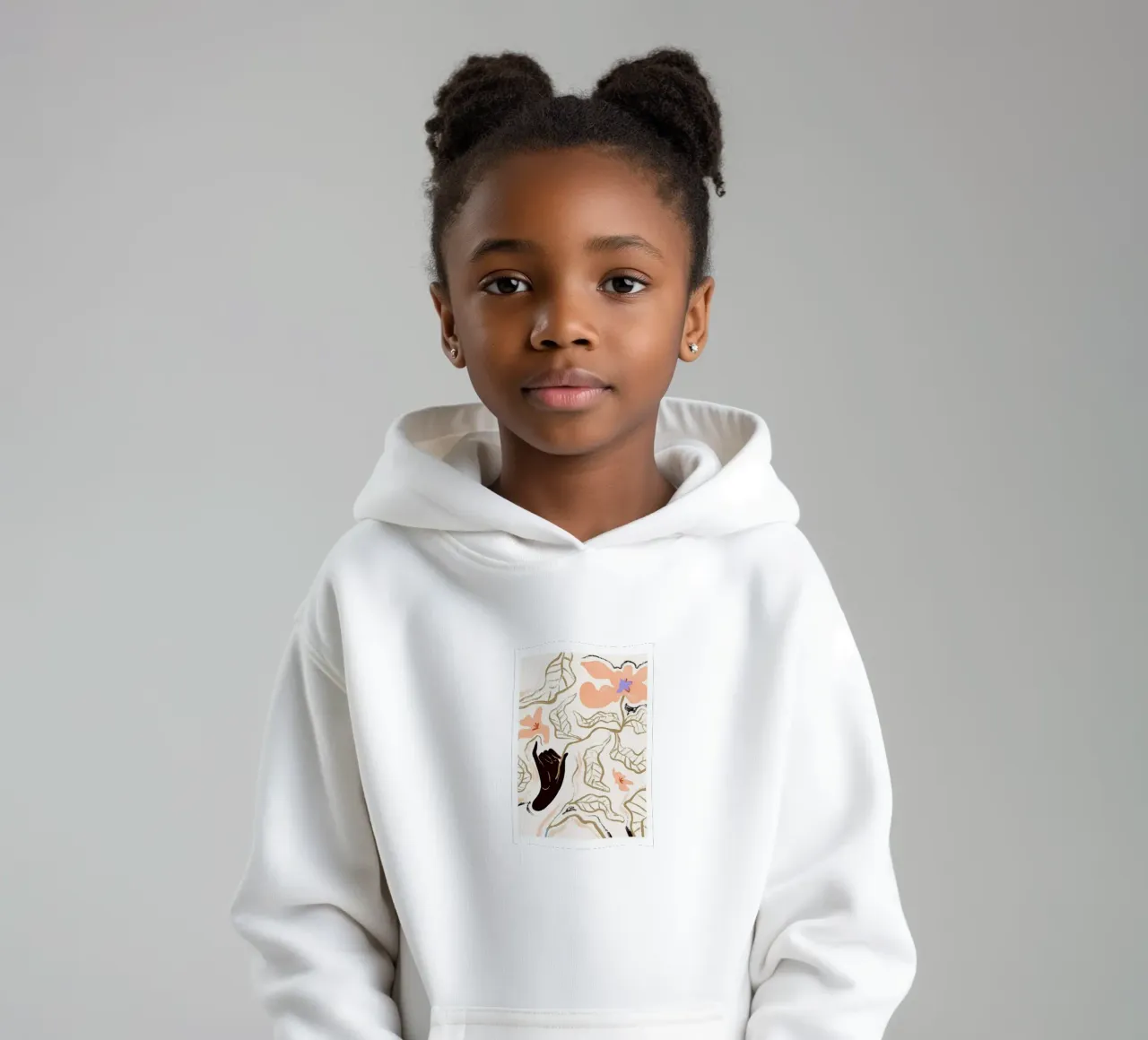 con in mano un fiore felpa bambino con cappuccio da gudikan shop