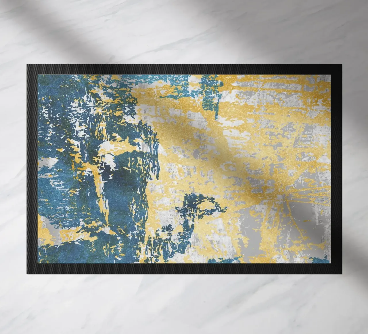 abstract organic textures green blue Fußmatte von vintageshop