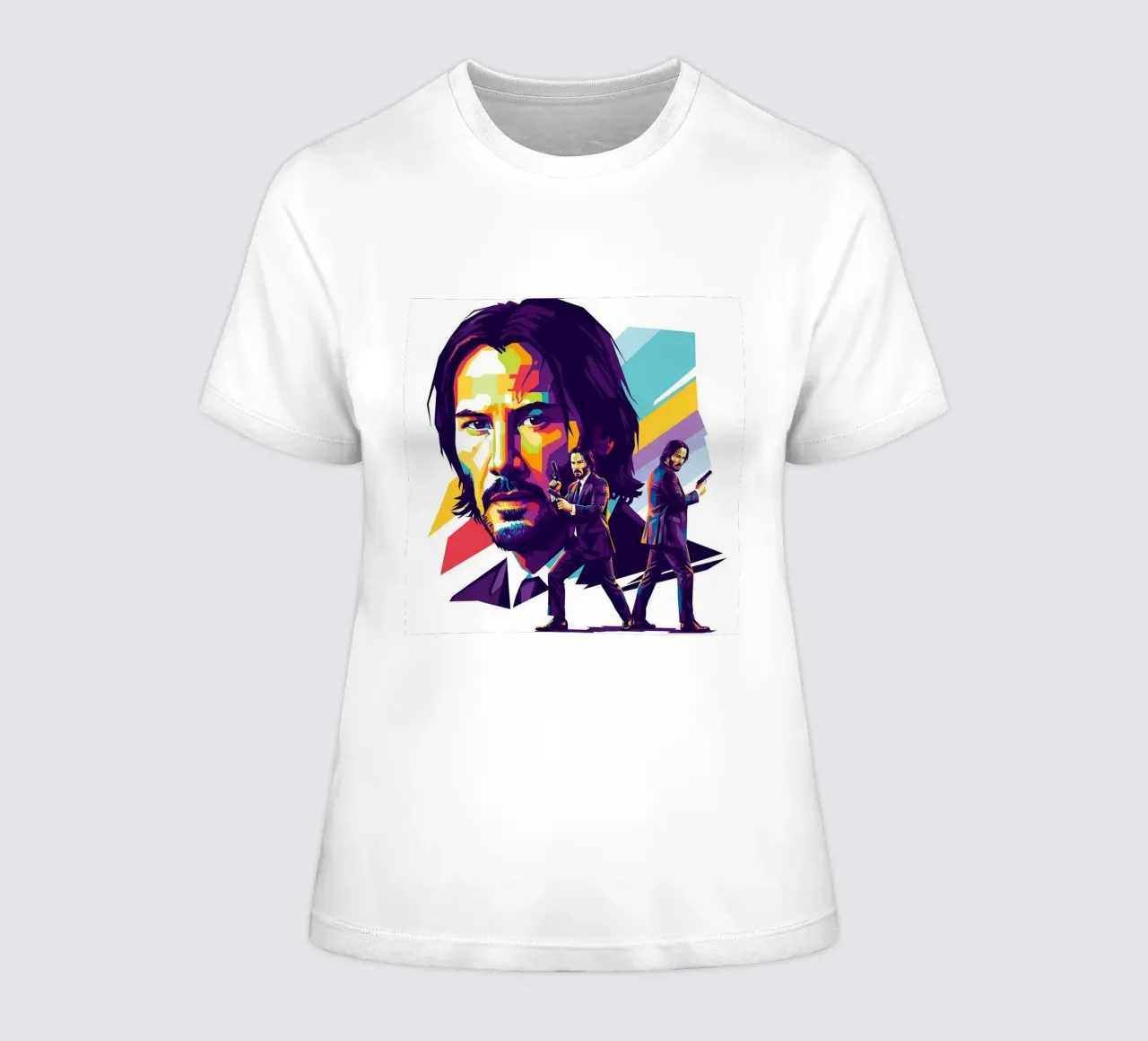 Keanu Reeves - John Wick art women's fitted t-shirt by Hantamrata