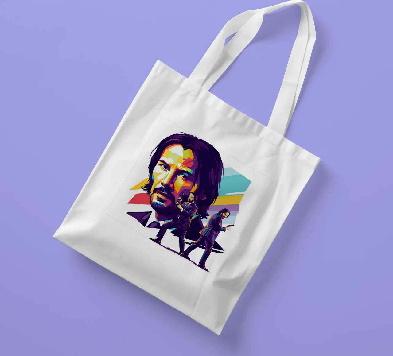 Keanu Reeves - John Wick art borsa in juta da Hantamrata