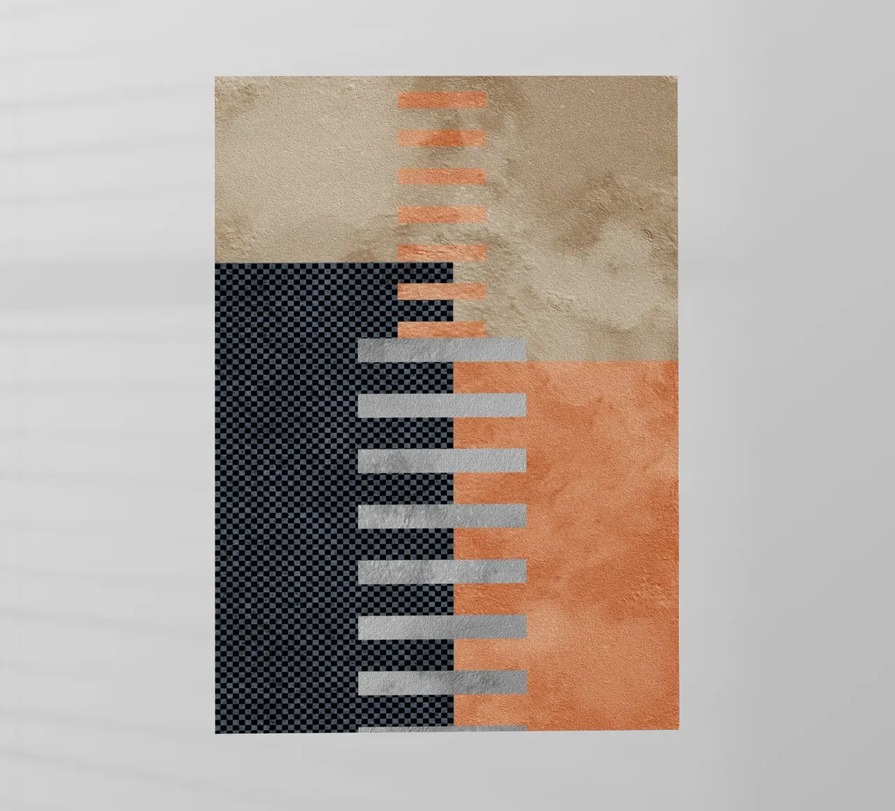 black and orange geometric abstract pellicola backlit da vintageshop