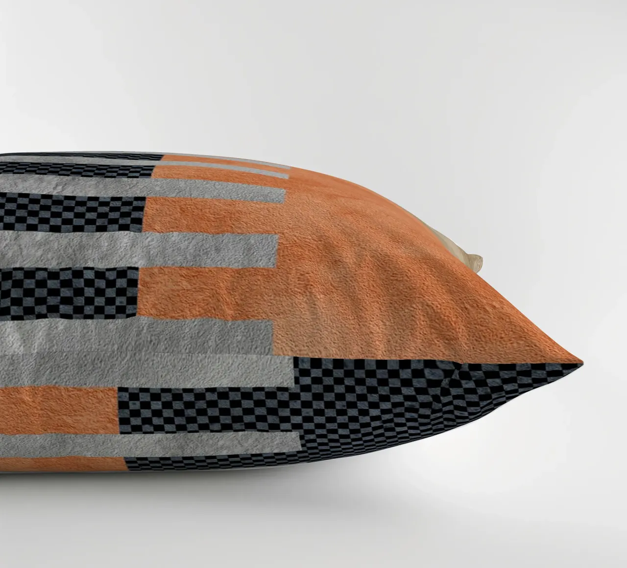 black and orange geometric abstract cuscino da vintageshop