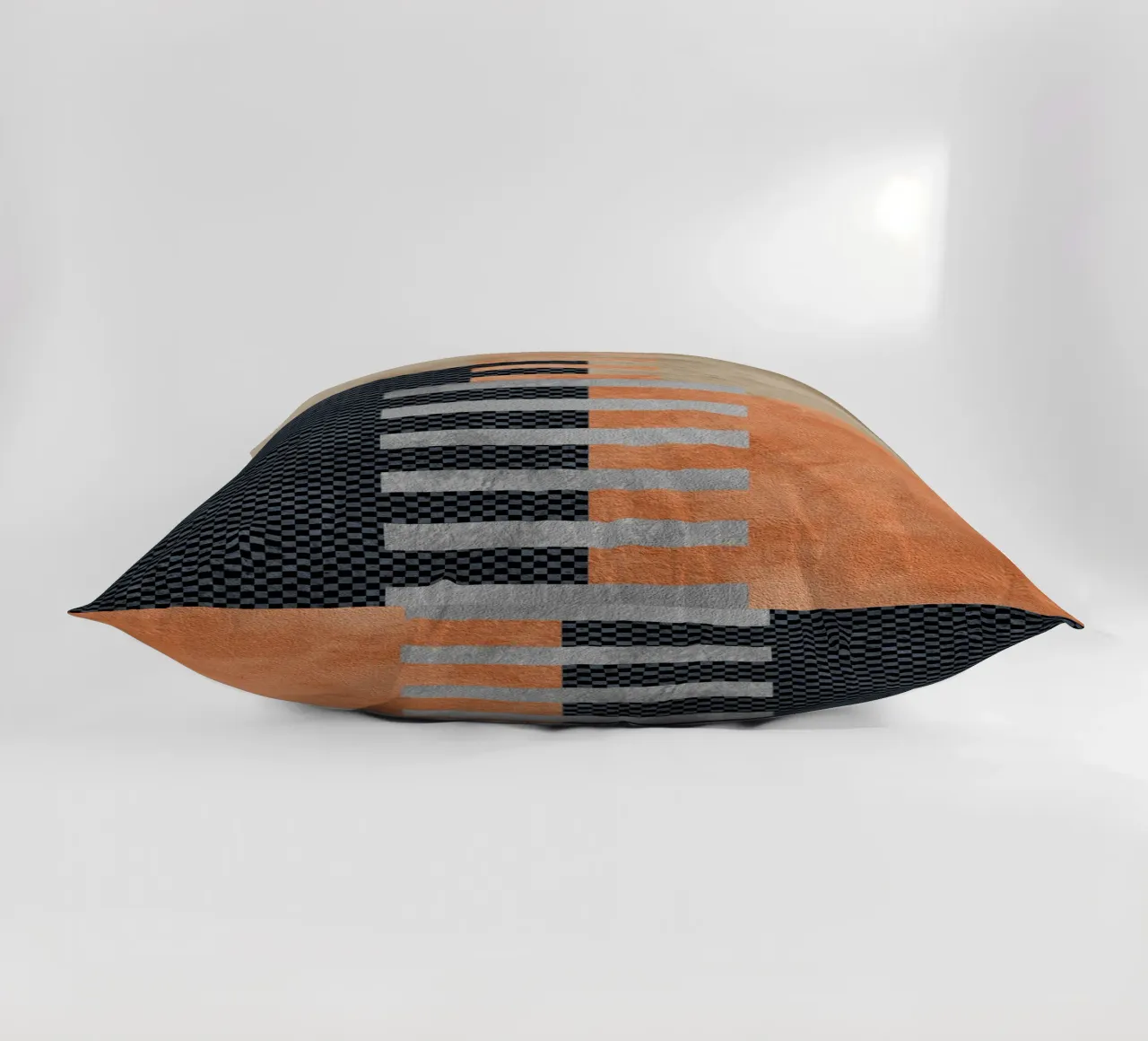 black and orange geometric abstract cuscino da vintageshop