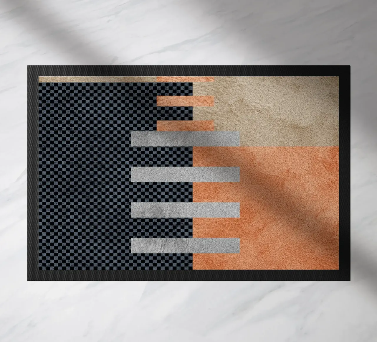 black and orange geometric abstract zerbino da vintageshop