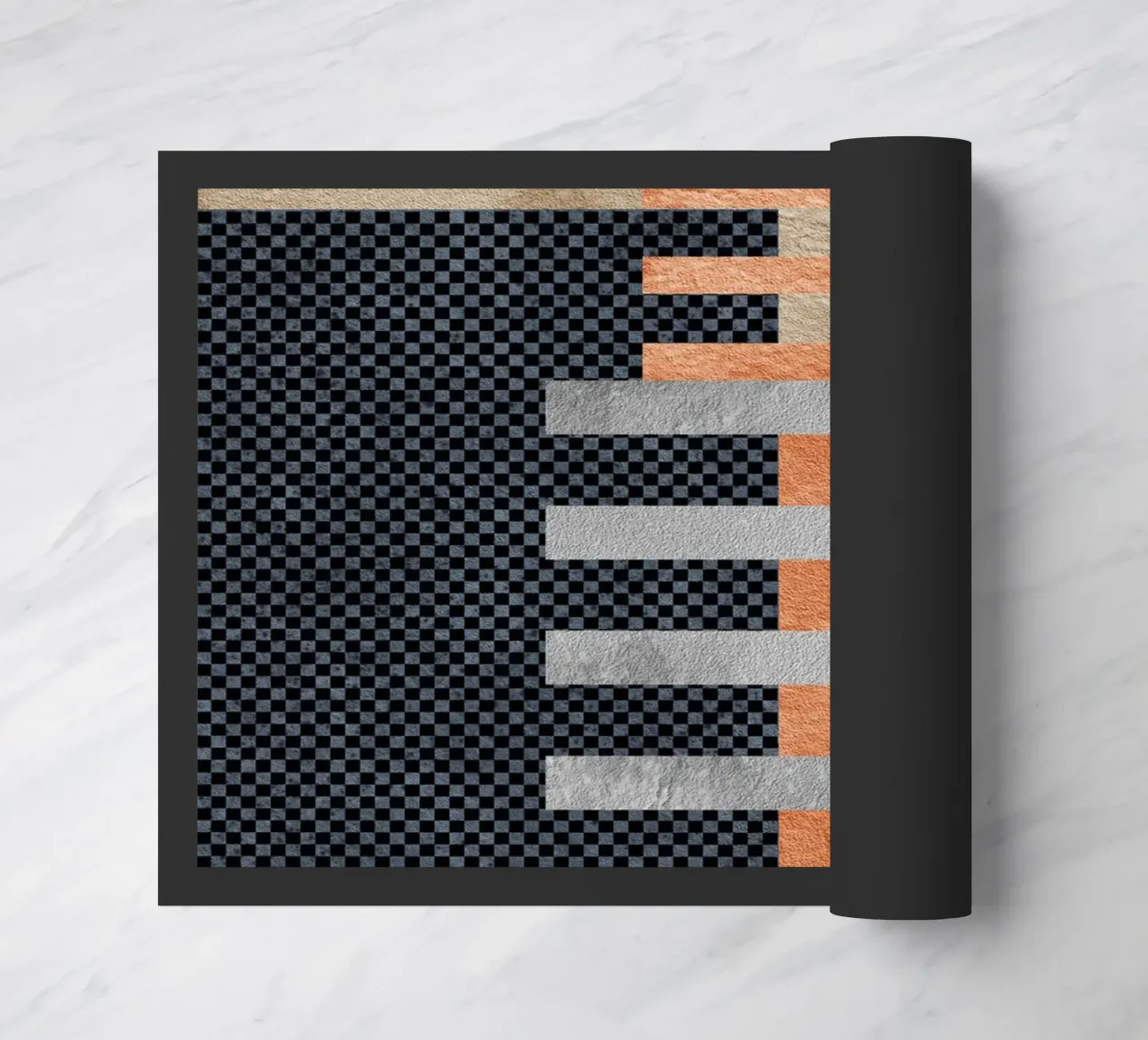 black and orange geometric abstract zerbino da vintageshop