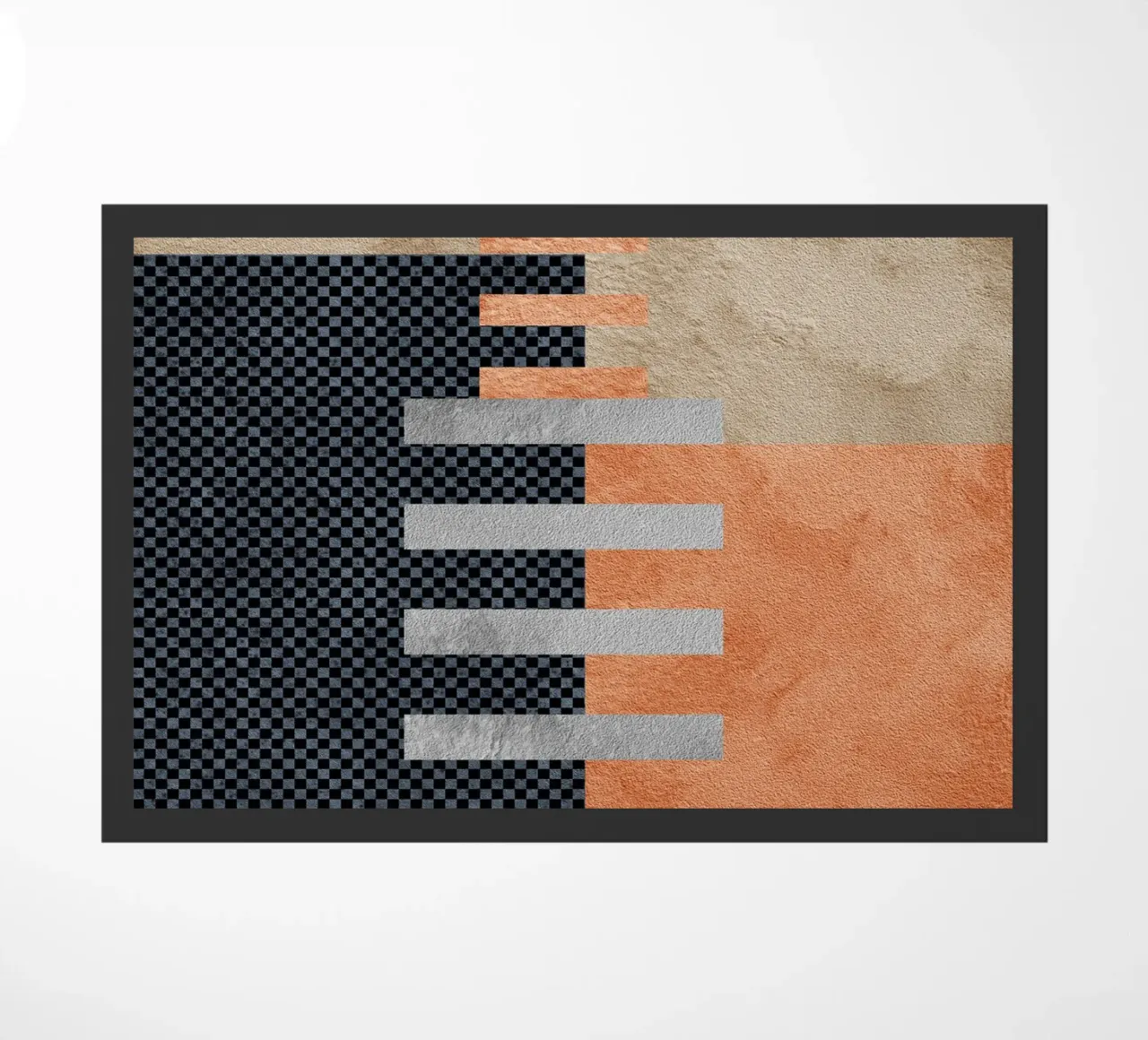 black and orange geometric abstract zerbino da vintageshop