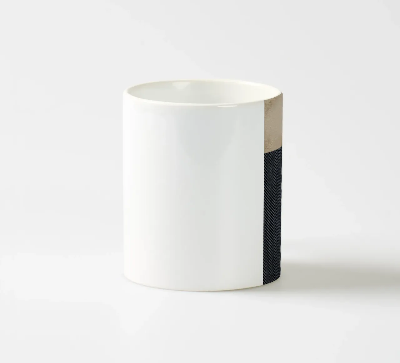 black and orange geometric abstract tazza in ceramica da vintageshop