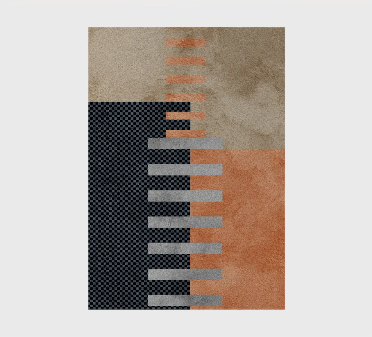black and orange geometric abstract diario da vintageshop
