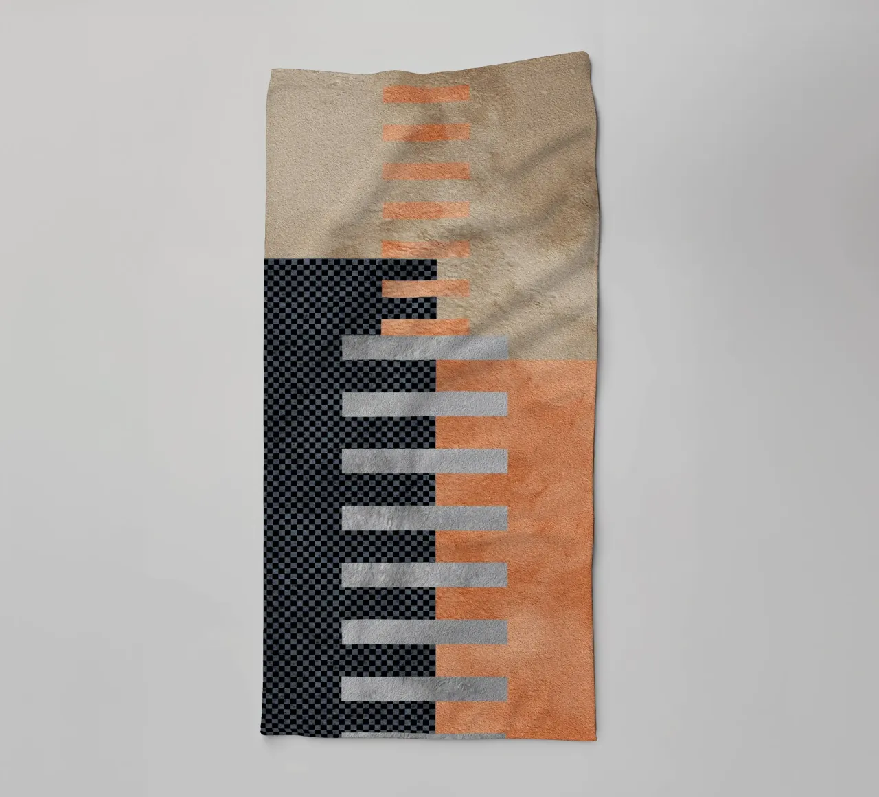 black and orange geometric abstract asciugamano da bagno da vintageshop