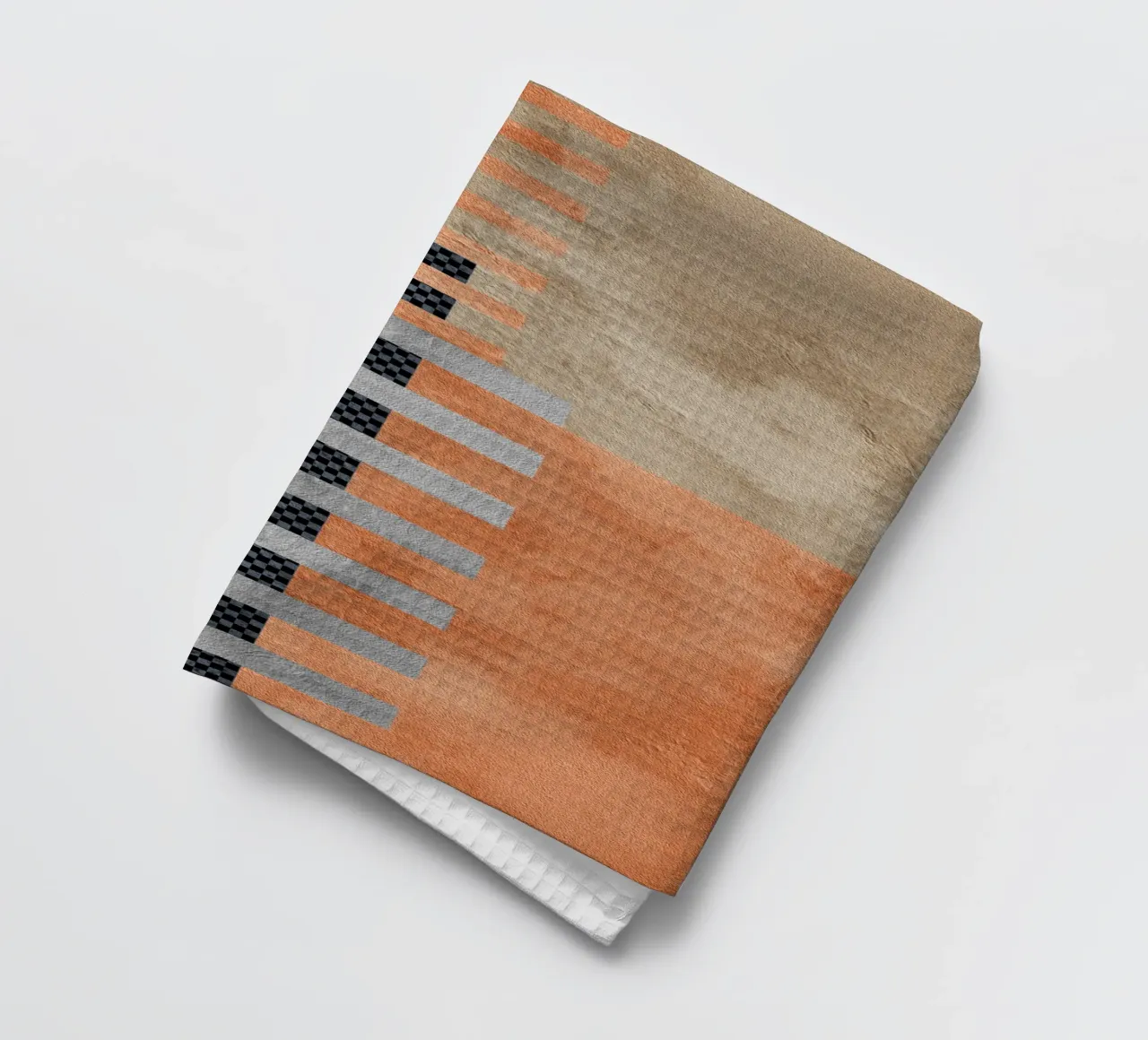black and orange geometric abstract canovaccio da cucina da vintageshop