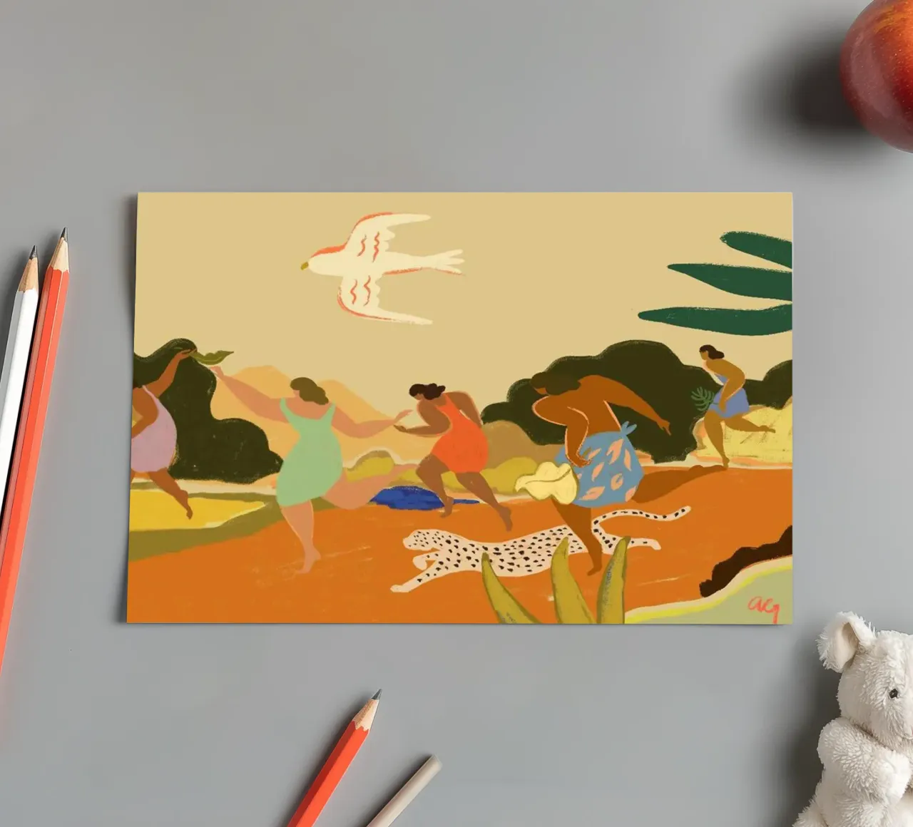 un groupe de femmes a couru planche autocollant de gudikan shop