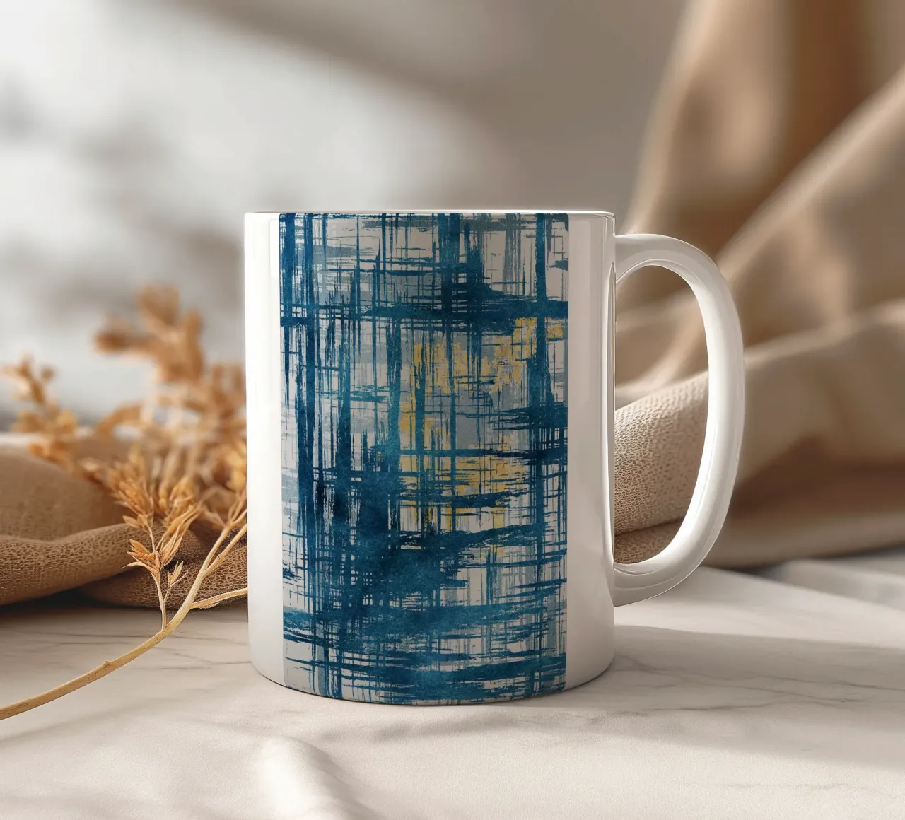abstract geometric lines punk tazza in ceramica da vintageshop