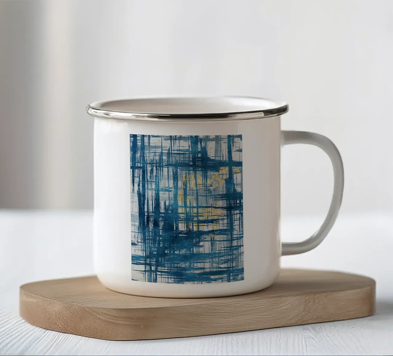abstract geometric lines punk Emaille Tasse von vintageshop