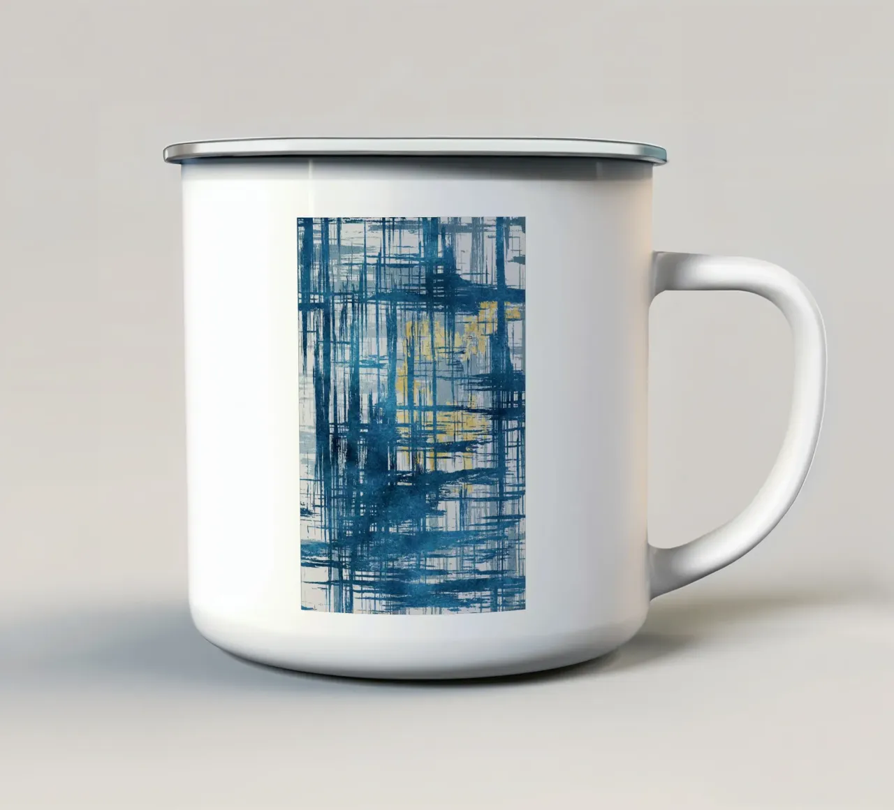 abstract geometric lines punk Emaille Tasse von vintageshop
