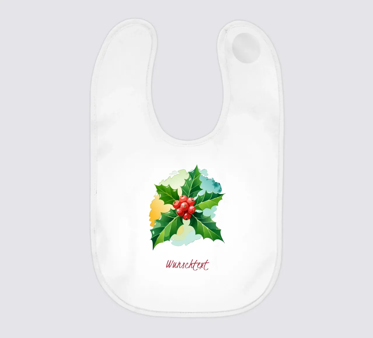 Birth flower - December holly baby bib by Geburtsblume