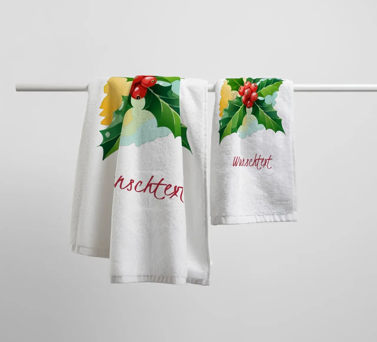 Birth flower - December holly towel by Geburtsblume