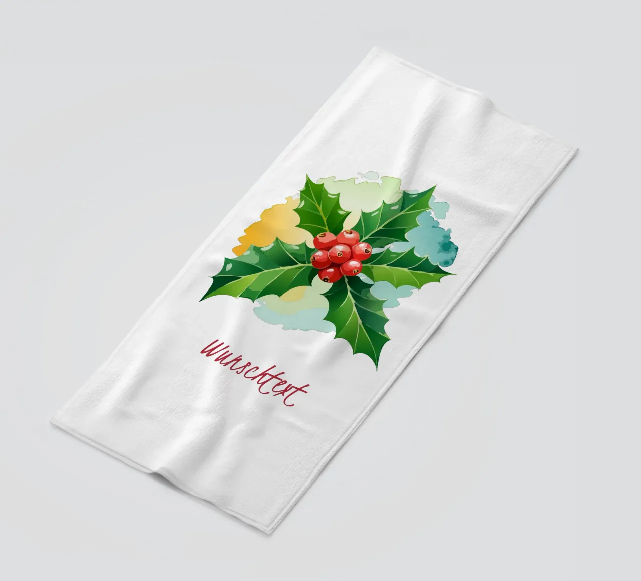 Birth flower - December holly beach towel by Geburtsblume