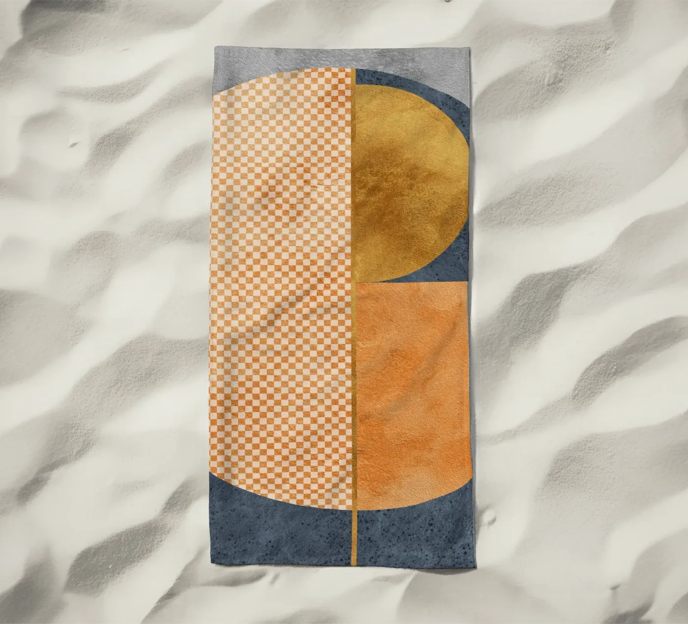 abstract geometric checkered telo mare da vintageshop