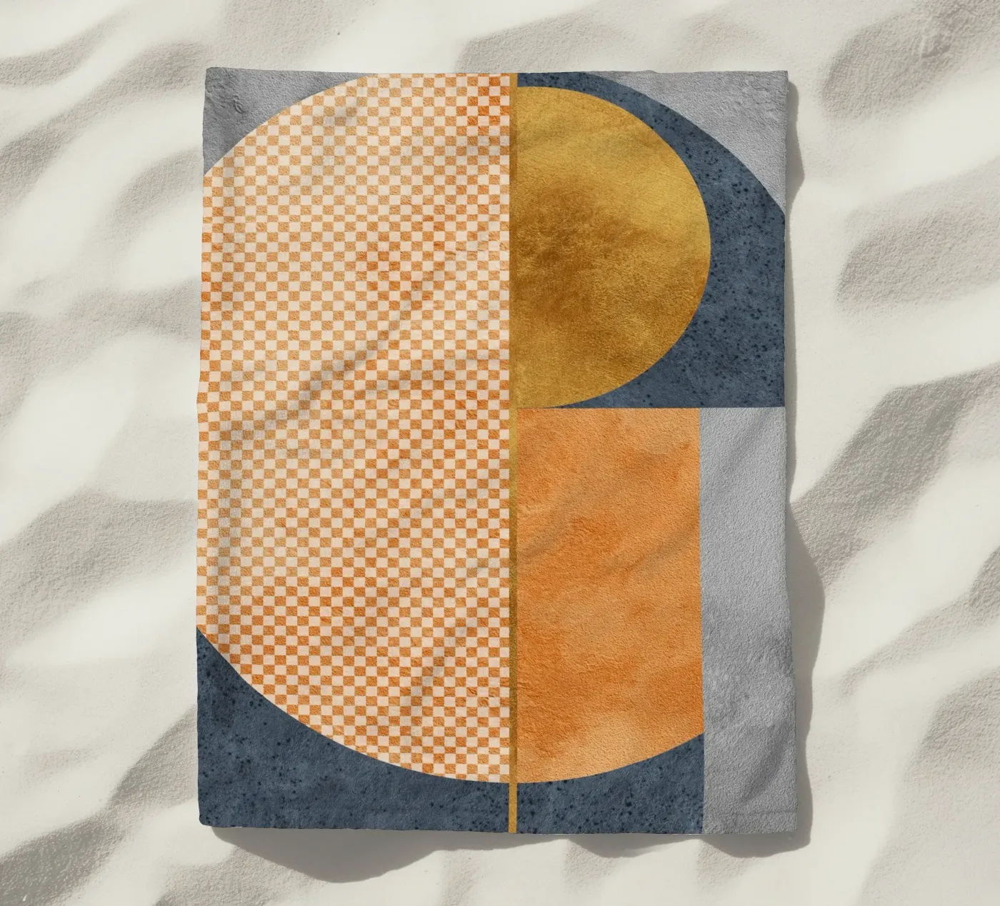 abstract geometric checkered telo mare da vintageshop