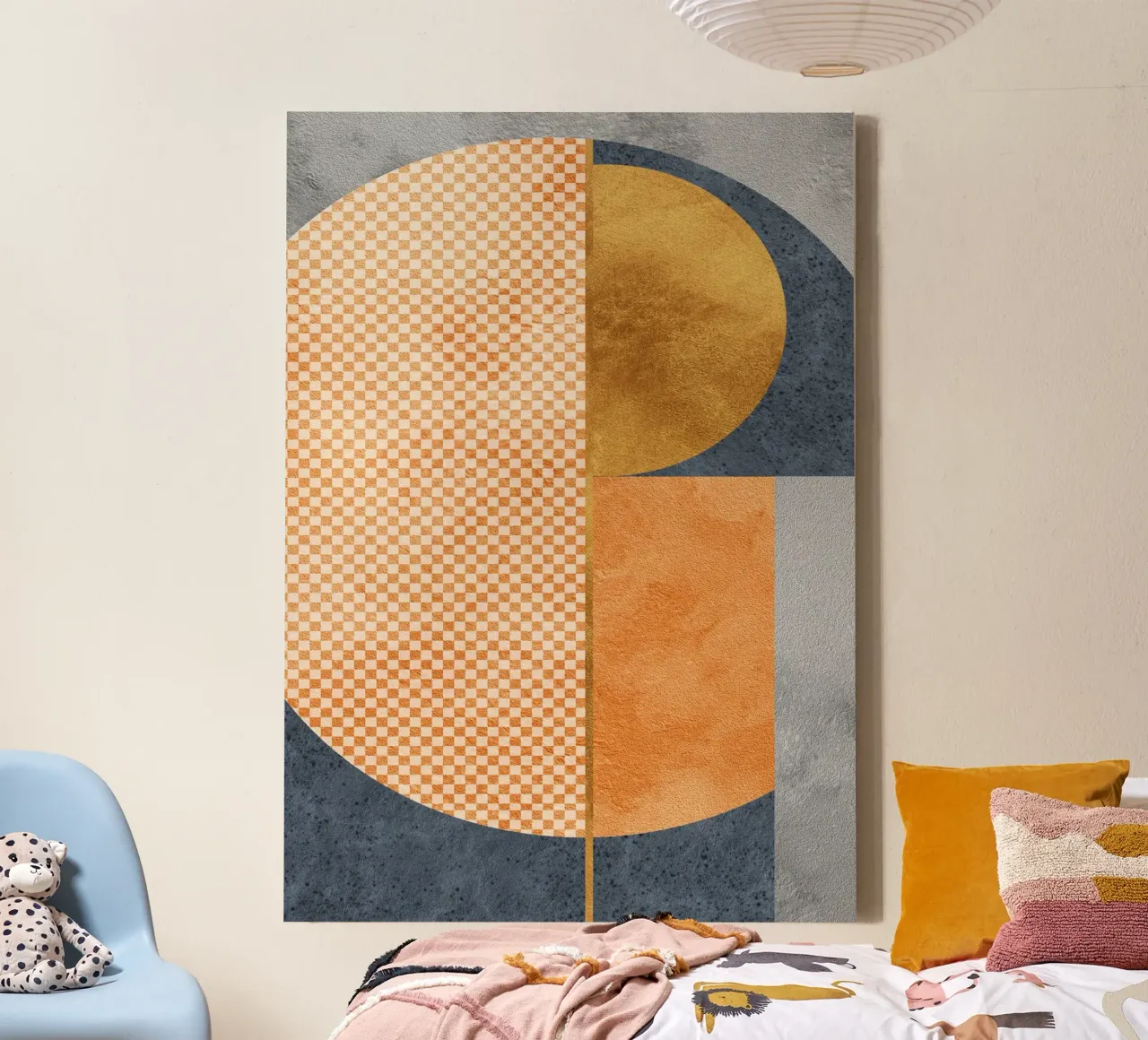 abstract geometric checkered tela da vintageshop