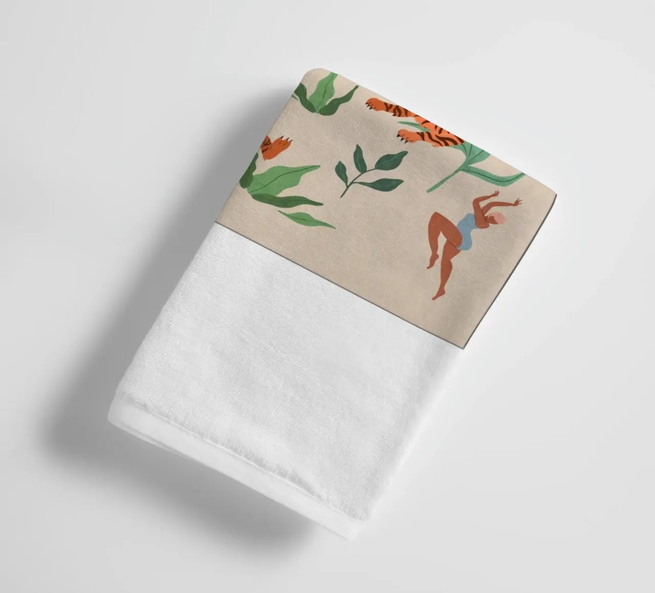femme dansant avec un tigre serviette de bain de gudikan shop