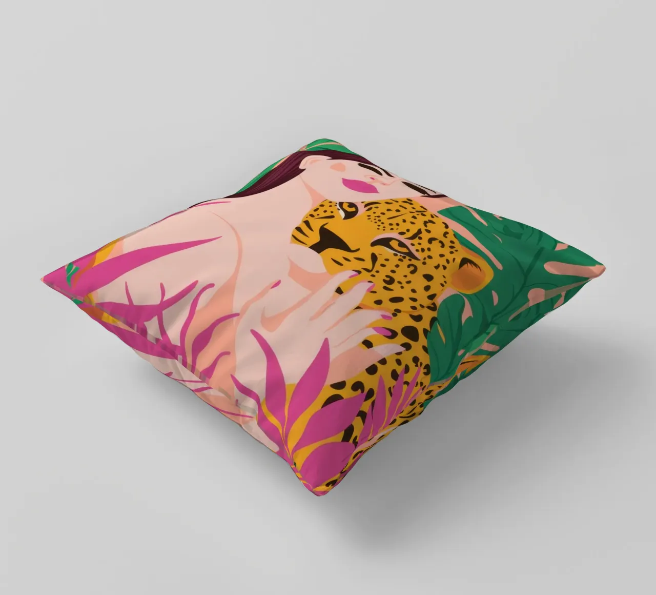 Musa con stampa leopardo cuscino da Veil Maya