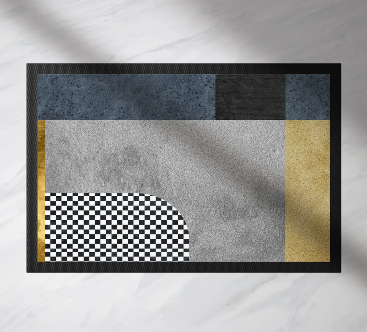 abstract geometric checkered x deurmat van vintageshop