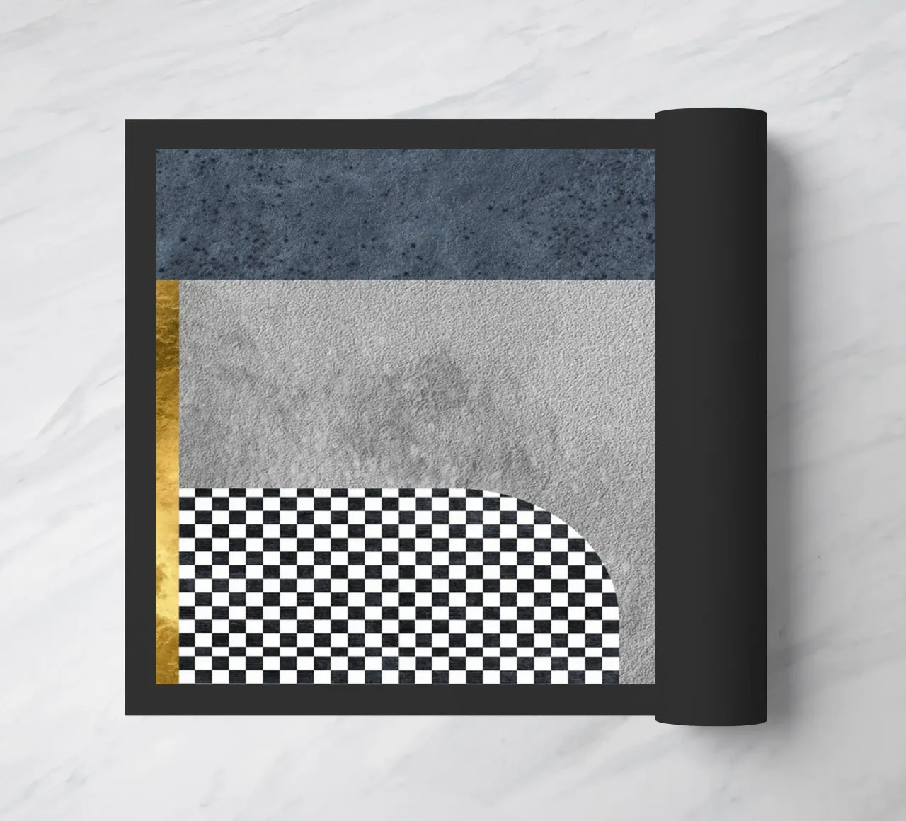 abstract geometric checkered x deurmat van vintageshop