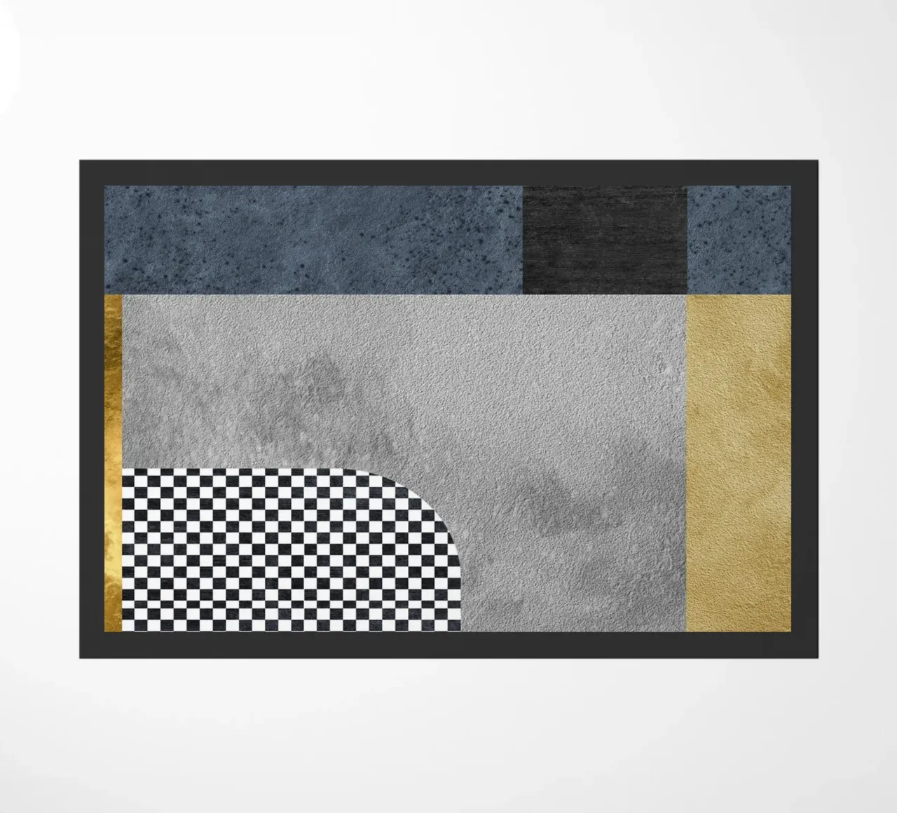 abstract geometric checkered x deurmat van vintageshop