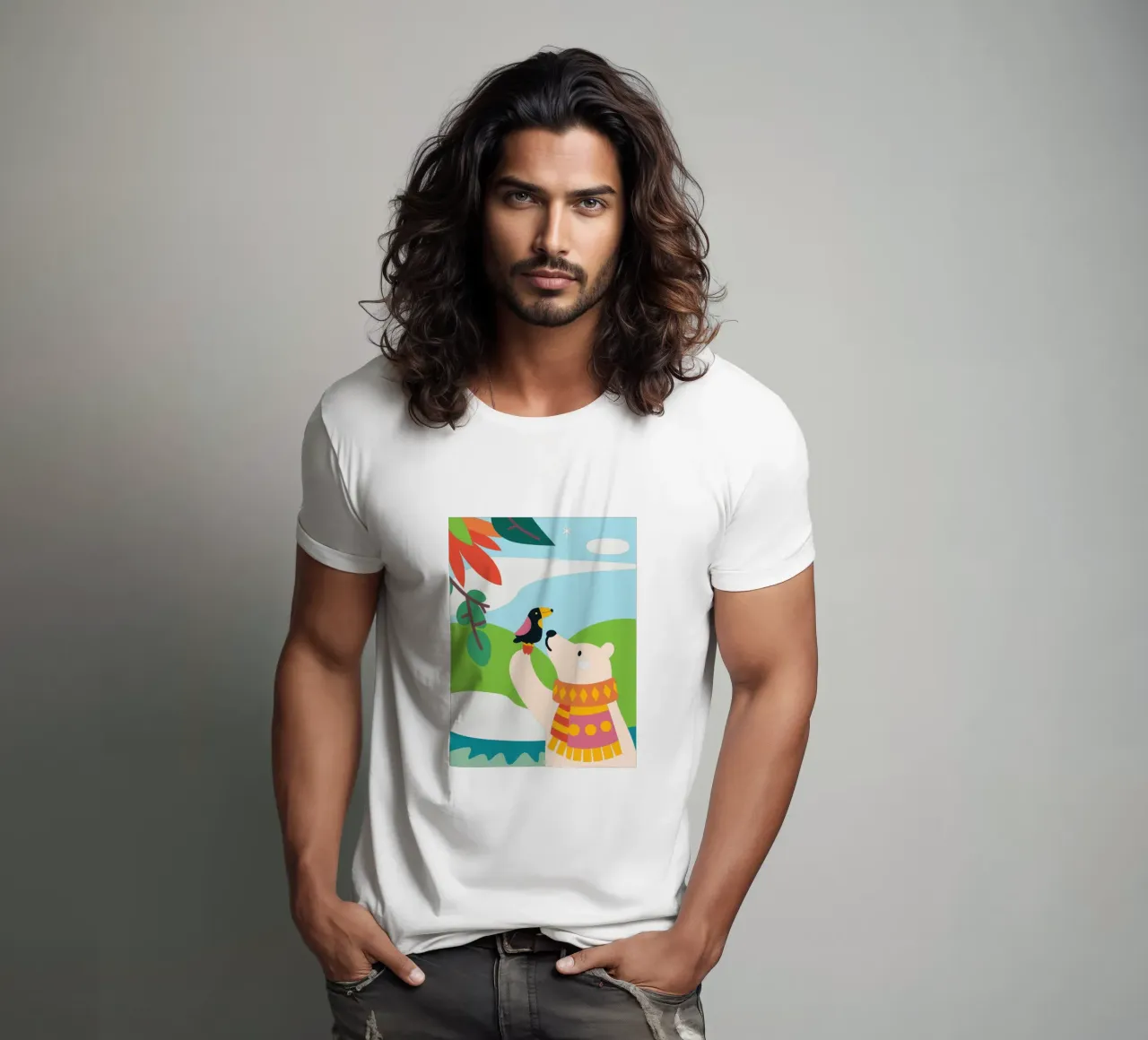 Orsi e uccelli t-shirt da CUTE ANIMALS