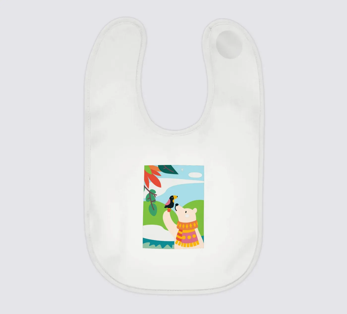 Bears and Birds baby bib by CUTE ANIMALS