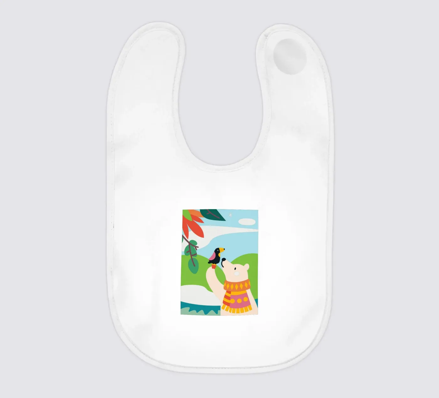 Bears and Birds baby bib by CUTE ANIMALS