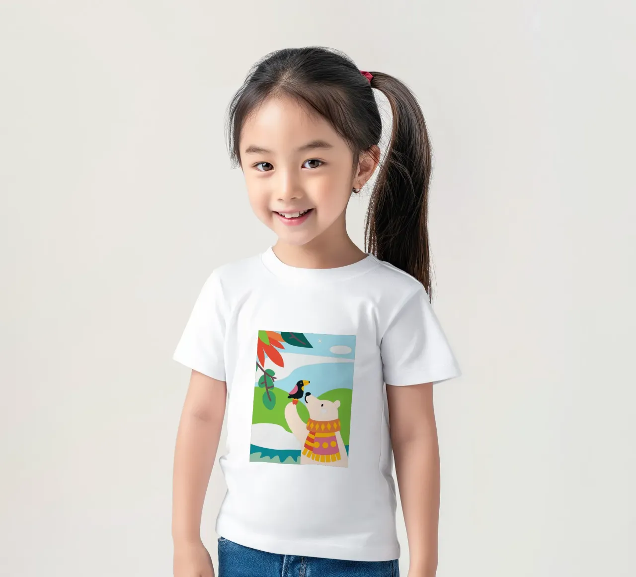 Orsi e uccelli t-shirt bambini da CUTE ANIMALS
