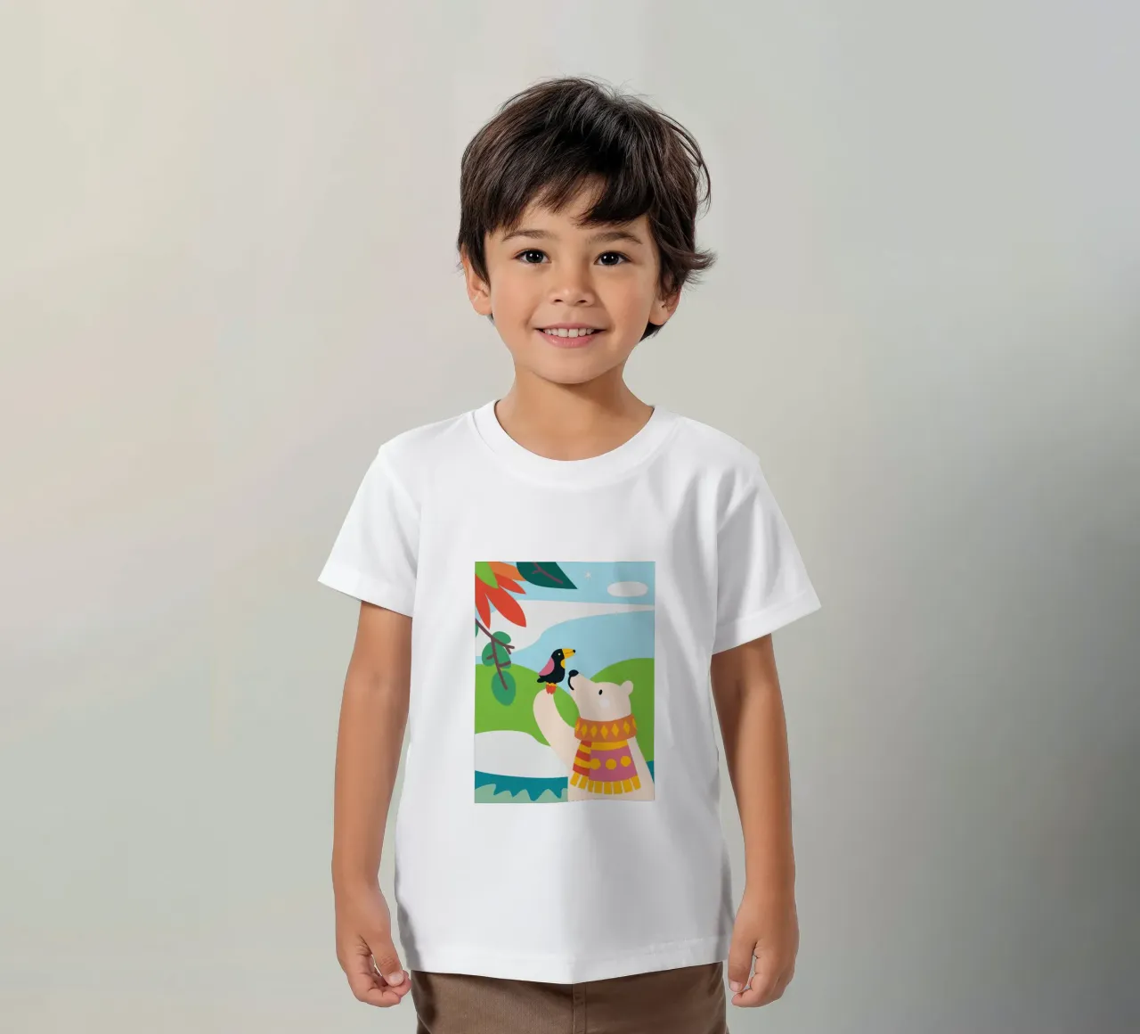 Orsi e uccelli t-shirt bambini da CUTE ANIMALS