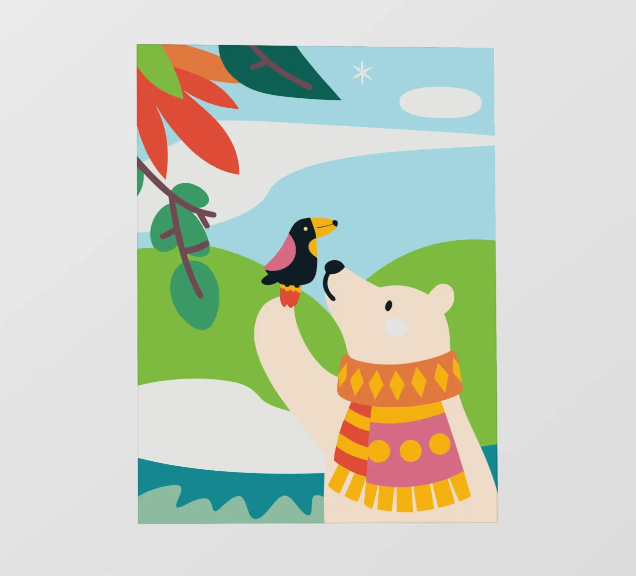 Orsi e uccelli telo in pvc da CUTE ANIMALS