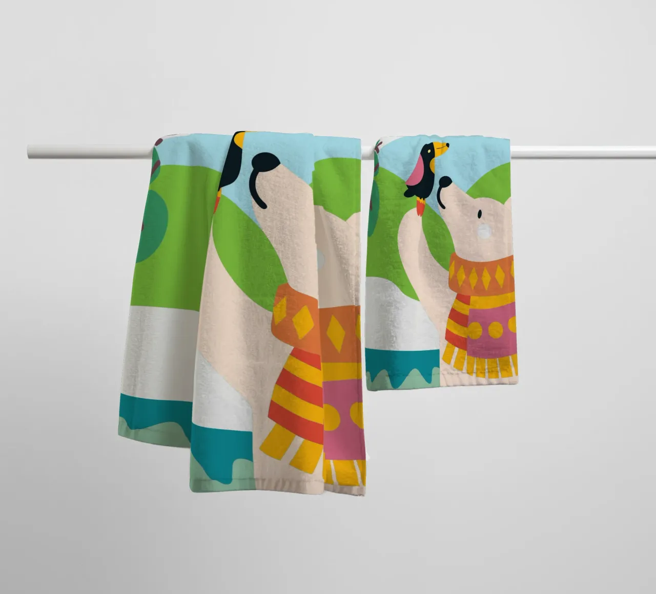 Orsi e uccelli asciugamano da bagno da CUTE ANIMALS