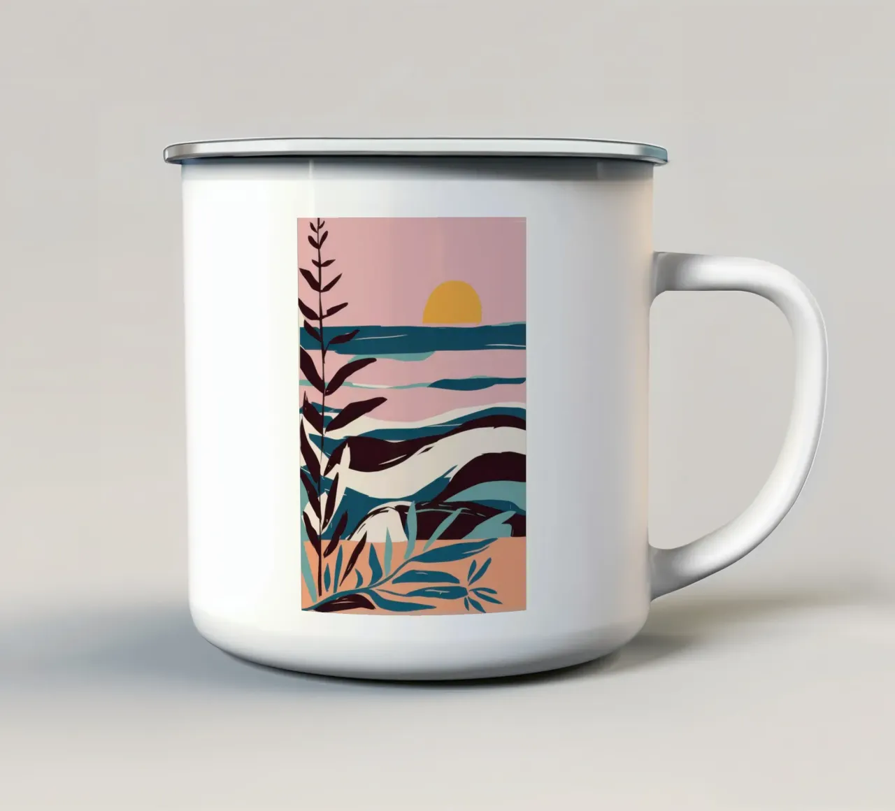 Abstrakter Küstentraum Emaille Tasse von Veil Maya