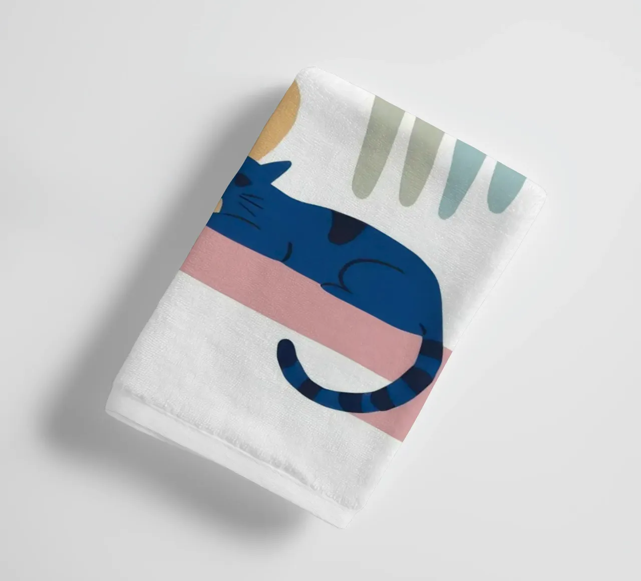 Gatto sotto l'arcobaleno asciugamano da bagno da Flock Reverie