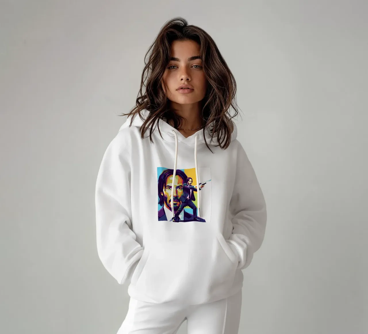 Keanu Reeves in WPAP art style felpa con cappuccio da Hantamrata