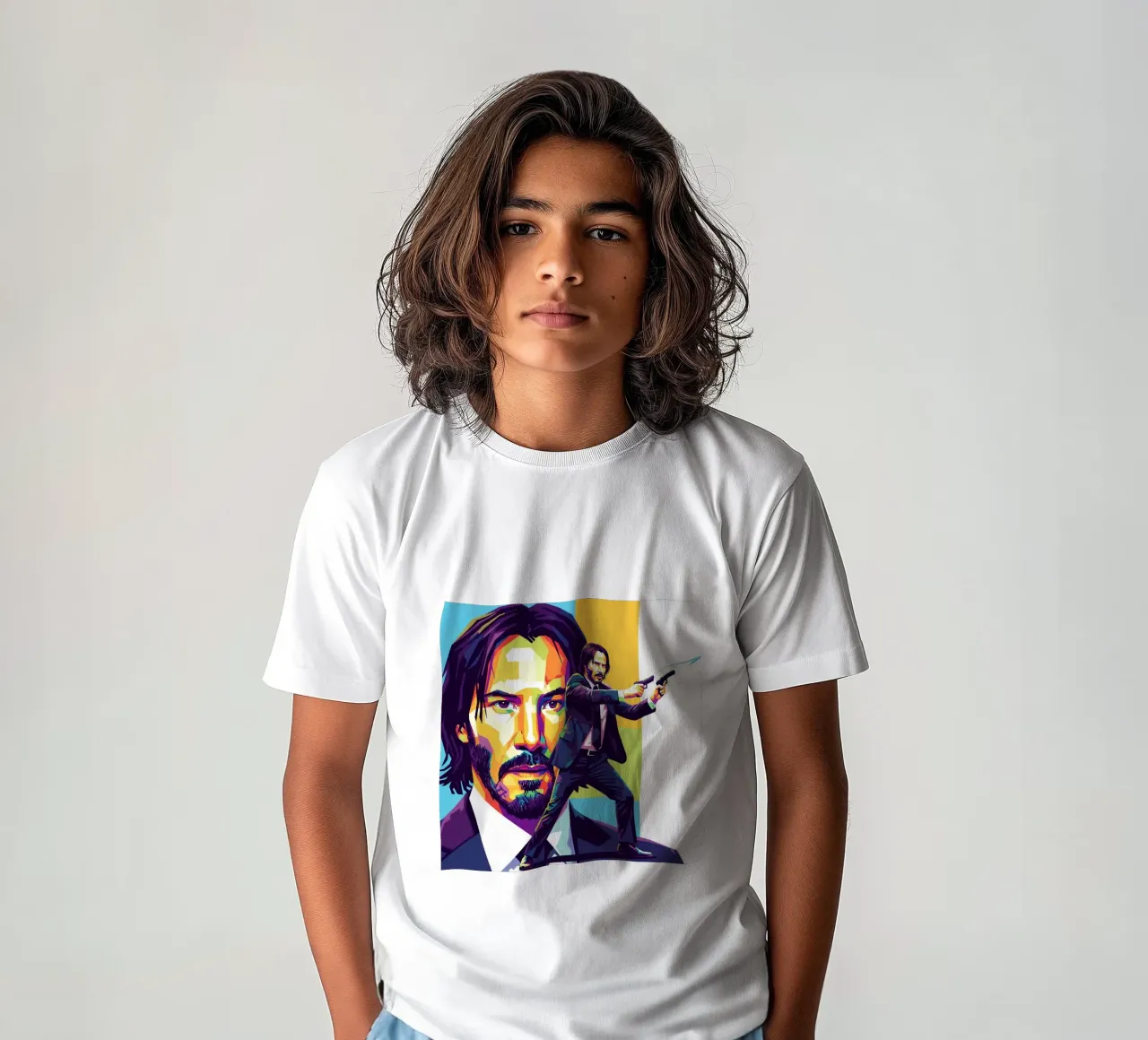 Keanu Reeves in WPAP art style t-shirt bambini da Hantamrata