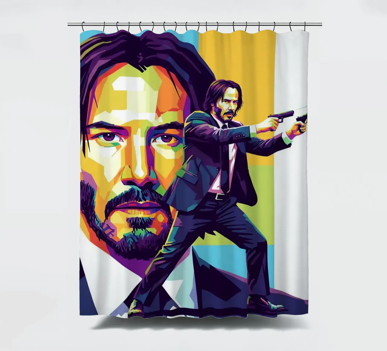 Keanu Reeves in WPAP art style tenda da doccia da Hantamrata