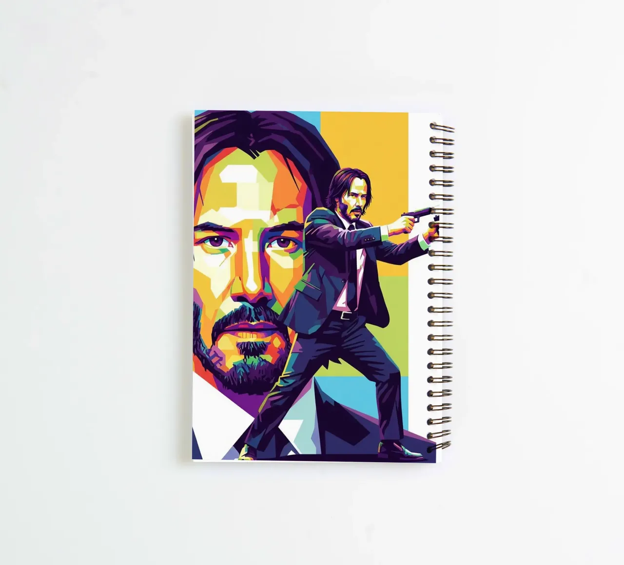 Keanu Reeves in WPAP art style spiral notebook by Hantamrata