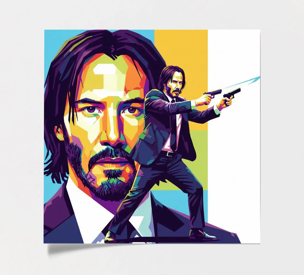 Keanu Reeves in WPAP art style foglio adesivo da Hantamrata