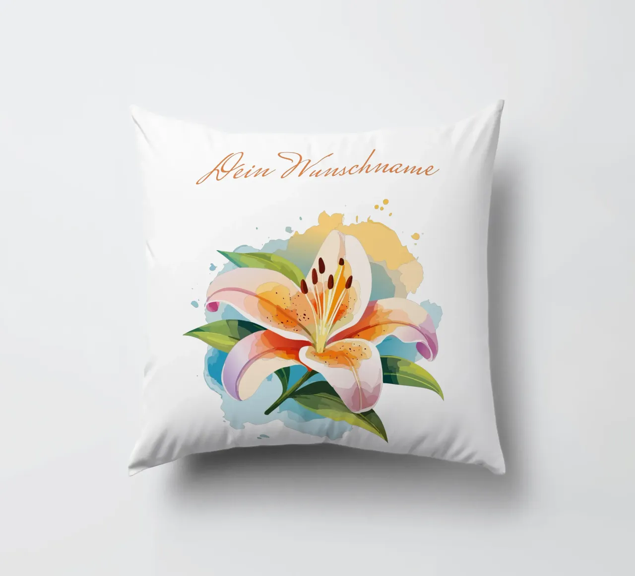 Birth flower - May lily decorative cushion by Geburtsblume