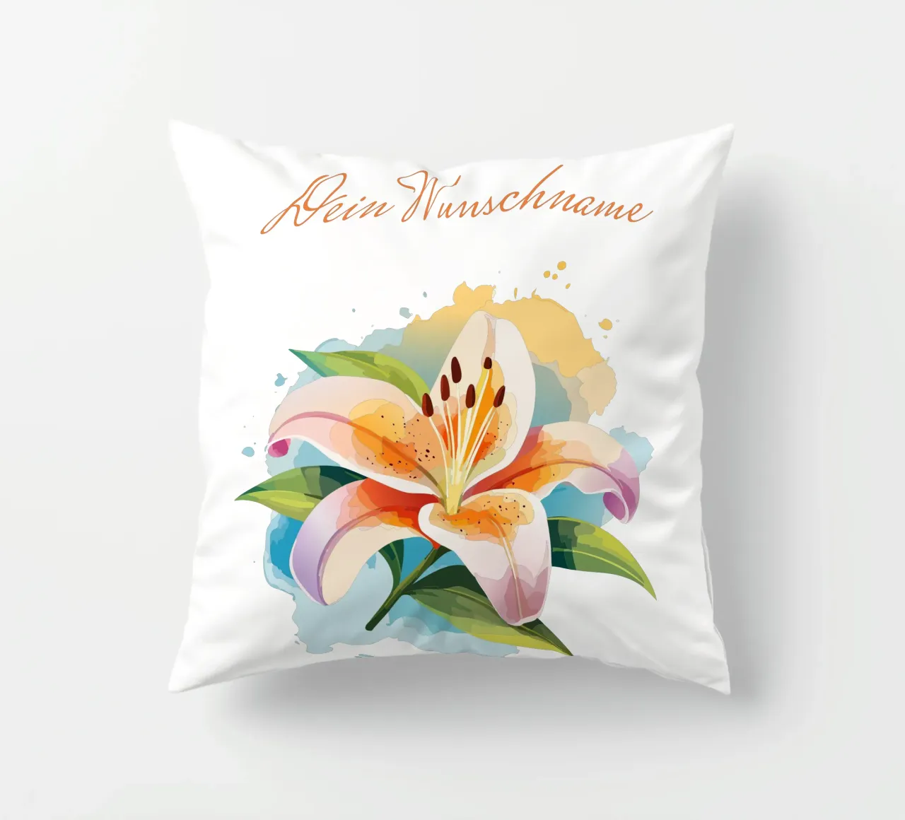 Birth flower - May lily decorative cushion by Geburtsblume